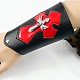Adjustable Punk Rock Style Cowhide Leather Cross with Skull Bracelets BJEW-O088-03B-1