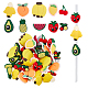 Olycraft 50 pièces 10 style fruits thème pvc paille breloques FIND-OC0003-01-1