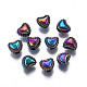 Placage en rack perles en alliage de couleur arc-en-ciel PALLOY-S180-341-1
