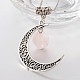 Antique Silver Plated Moon Alloy Big Pendants PALLOY-JF00082-03-1