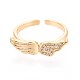 Манжеты из латуни с микро паве кубический цирконий для женщин KK-T071-59G-2