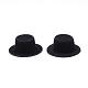 布地帽子パーツ  DIYクラフト装飾  内側にプラスチックで  ブラック  40~41x16mm AJEW-R078-4.0cm-07-2