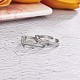 Clear Cubic Zirconia Crown Matching Cuff Rings Set JR848A-4
