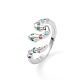 Красочное кольцо-манжета в виде змеи с кубическим цирконием RJEW-K240-08P-01-3