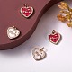4Pcs 2 Colors Mother's Day Theme Real 18K Gold Plated Brass Micro Pave Clear Cubic Zirconia Enamel Charms sgZIRC-SZ0001-38-4