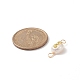 Grade AA Natural Cultured Freshwater Pearl Connector Charms with Golden Tone Alloy Slices PALLOY-JF01996-03-3