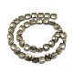 Faceted Square Natural Pyrite Beads Strands G-I126-27-10x10mm-2