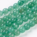 Natürlichen grünen Aventurin Perlen Stränge, Runde, hellgrün, 6 mm, Bohrung: 1 mm