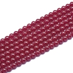 Natürliche rote Korund- / Rubinperlenstränge, Runde, 6 mm, Bohrung: 0.8 mm, ca. 65 Stk. / Strang, 15.55 Zoll (39.5 cm)
