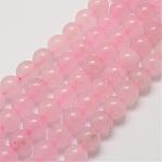 Natürlichen Rosenquarz Perlen Stränge, Runde, gefärbt, 6 mm, Bohrung: 1 mm, ca. 62 Stk. / Strang, 15.7 Zoll