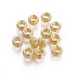 Tibetischer stil legierung perlen, Großloch perlen, Bleifrei und cadmium frei, Rondell, golden, ca. 6 mm Durchmesser, 3.5 mm dick, Bohrung: 3.5 mm