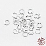 925 anillos redondos de plata esterlina, anillos de salto soldados, anillos de salto cerradas, plata, 5x0.7mm, diámetro interior: 3.5 mm