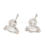 Серьги-гвоздики из платиновой латуни с конским глазом EJEW-L270-19P-02