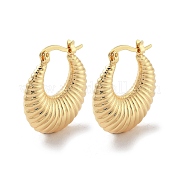 Brass Hoop Earrings EJEW-H301-03G-03