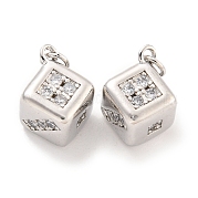 Латунные микропаве прозрачные подвески с фианитом KK-Q814-25P