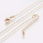 Long-Lasting Plated Brass Link Chain Necklaces NJEW-K112-14G-NF