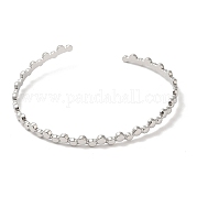304 bracelet manchette plat rond en acier inoxydable pour femme BJEW-L682-010P