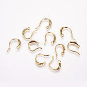 Crochets d'oreilles en laiton avec zircon cubique KK-P076-04