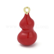 Подвески из латуни и эмали в виде тыквы KK-G526-20G-02