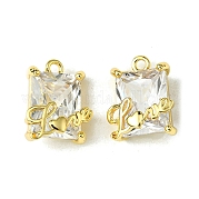 Подвески из латуни с фианитами ко Дню святого Валентина FIND-Z035-03A