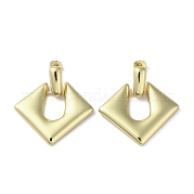 Серьги-пусеты из латуни с полым ромбом и подвесками EJEW-M237-09G