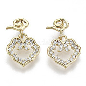 Brass Micro Pave Cubic Clear Zirconia Charms KK-N232-130-NF