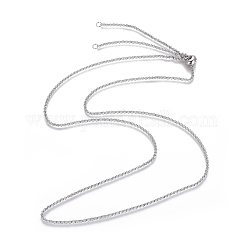 Collane scorrevoli regolabili in acciaio inossidabile 304 anti-ossidazione, con catene rolo e perline scorrevoli, colore acciaio inossidabile, 29.5 pollice (75 cm), 2mm