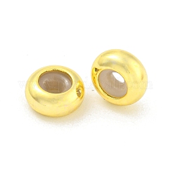 Messing Perlen, Silikon, Rondell, echtes 18k vergoldet, 8x4 mm, Bohrung: 2 mm
