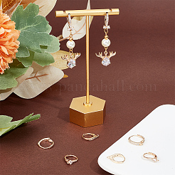 8 шт. 4 комплекта фурнитуры для сережек-рустик из латуни с кубическим цирконием&nbsp;KK-NB0003-31