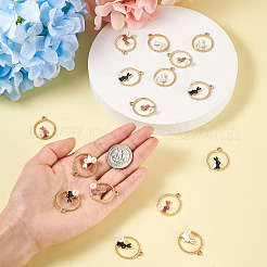 30шт 3 цвета подвески из цинкового сплава с эмалью&nbsp;ENAM-KS0001-06