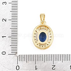 Pendentifs en laiton zircon cubique micro pavé bleu&nbsp;KK-E798-15G