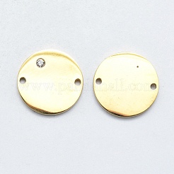 Conectores de eslabones de circonita cúbica transparente con micropavé de acero inoxidable quirúrgico 316&nbsp;STAS-J038-23G