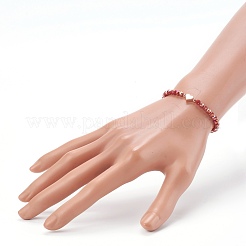 Круглые браслеты из стеклянных бусин с гальванической огранкой&nbsp;BJEW-JB06124