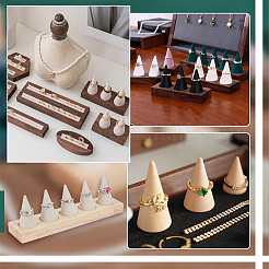 5 держатель-органайзер из деревянного конуса&nbsp;RDIS-WH0031-02A-04