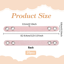 20 sangle en simili cuir avec œillets métalliques argentés pour accessoires de sac&nbsp;DIY-NB0016-35E