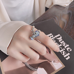 Цветок с листом 925 перстень с эмалью из стерлингового серебра&nbsp;FS-WGABCB6-01