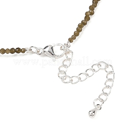Colliers de perles obsidienne en or naturel&nbsp;NJEW-K114-A-A19