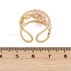 Кольца-манжеты из нержавеющей стали 304 с хрустальным стеклом&nbsp;RJEW-V010-04G