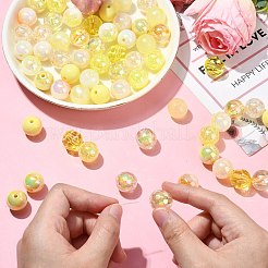 100 perles acryliques opaques et transparentes&nbsp;MACR-CJ0002-09A