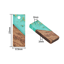 Pendentifs en résine transparente et bois de noyer&nbsp;RESI-CJ0001-70