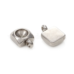 Pendentif en acier inoxydable 201 résistant au ternissement avec monture en strass&nbsp;STAS-G224-30P