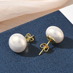 Ohrstecker aus Messing und ABS-Kunststoff mit Imitationsperlen für Damen&nbsp;PL-CBA760A-14A-G02