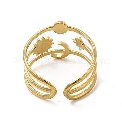 Anillo de puño abierto de acero inoxidable 304 con baño de iones (IP) de estrella&nbsp;X-STAS-E066-10G