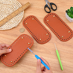 3 pieza de base ovalada de cuero sintético para bolso de mano DIY&nbsp;DIY-CL0002-33A