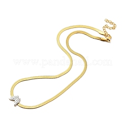 Ожерелье с кулоном в виде бабочки из кристаллов и страз с цепочками в елочку&nbsp;NJEW-I116-01G