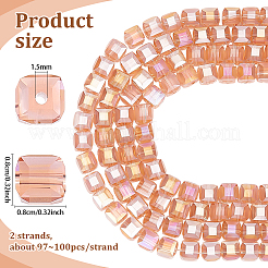 2 нить гальваника стеклянные бусины нити&nbsp;EGLA-ME0001-03