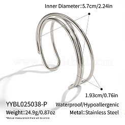 Минималистичные открытые браслеты-манжеты из нержавеющей стали 304 для женщин&nbsp;VX8424-2