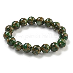 Runde synthetische goldene Clinquant-Stein-Stretch-Armbänder&nbsp;G-P549-02B
