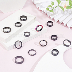 18 anillo de banda simple y lisa de acero inoxidable de 18 estilos para unisex&nbsp;RJEW-UN0003-01EB