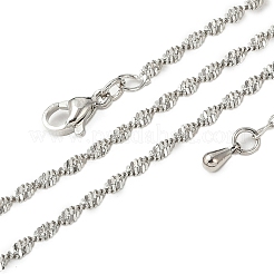 Collares de cadena de latón de Singapur para mujer&nbsp;NJEW-D302-36P